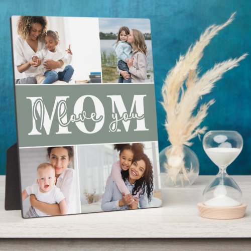 Cute I LOVE YOU MOM Mothers Day Photo Plaque