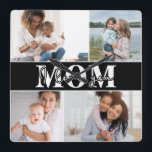 Cute I LOVE YOU MOM Mother's Day Photo Square Wall Clock<br><div class="desc">Cute I Love You Mom Mother's Day Photo Wall Clock features four of your favorite photos with the text "I love you Mom" in modern white typography. Designed by ©Evco Studio www.zazzle.com/store/evcostudio</div>