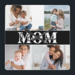Cute I LOVE YOU MOM Mother's Day Photo Square Wall Clock<br><div class="desc">Cute I Love You Mom Mother's Day Photo Wall Clock features four of your favorite photos with the text "I love you Mom" in modern white typography. Designed by ©Evco Studio www.zazzle.com/store/evcostudio</div>