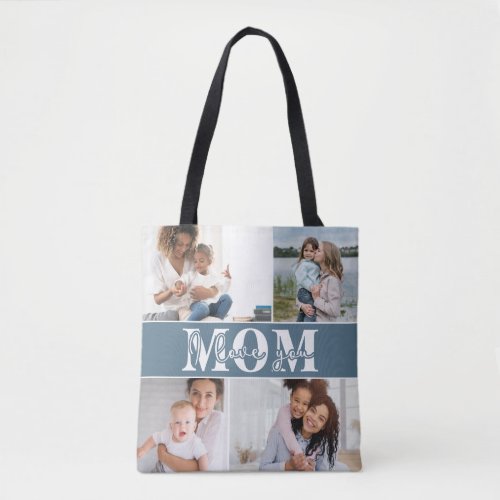 Cute I LOVE YOU MOM Mothers Day Photo Tote Bag