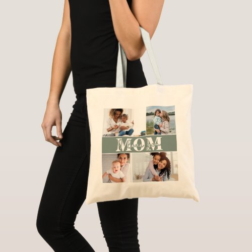 Cute I LOVE YOU MOM Mothers Day Photo Tote Bag