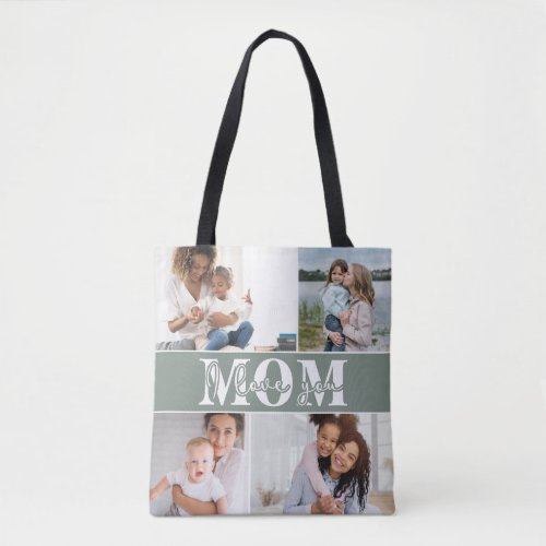 Cute I LOVE YOU MOM Mothers Day Photo Tote Bag