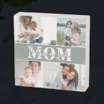 Cute I LOVE YOU MOM Mother's Day Photo Wooden Box Sign<br><div class="desc">Cute I Love You Mom Mother's Day Photo Wood Box Sign features four of your favorite photos with the text "I love you Mom" in modern white typography. Designed by ©Evco Studio www.zazzle.com/store/evcostudio</div>