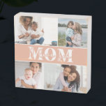 Cute I LOVE YOU MOM Mother's Day Photo Wooden Box Sign<br><div class="desc">Cute I Love You Mom Mother's Day Photo Wood Box Sign features four of your favorite photos with the text "I love you Mom" in modern white typography. Designed by ©Evco Studio www.zazzle.com/store/evcostudio</div>
