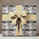 Cute I LOVE YOU MOM Mother's Day Photo Wrapping Paper<br><div class="desc">Cute I Love You Mom Mother's Day Photo Wrapping Paper Gift Wrap features four of your favorite photos with the text "I love you Mom" in modern white typography. Designed by ©Evco Studio www.zazzle.com/store/evcostudio</div>
