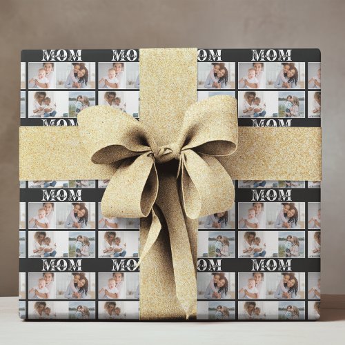 Cute I LOVE YOU MOM Mothers Day Photo Wrapping Paper
