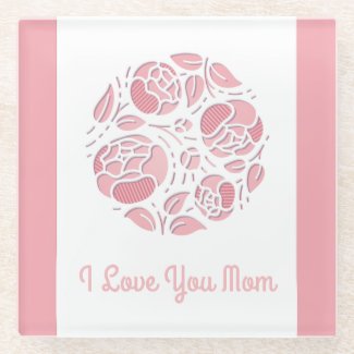 Cute I Love You Mom Pink White Mother's Day
