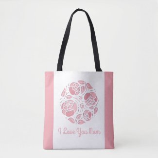 Cute I Love You Mom Pink White Mother's Day