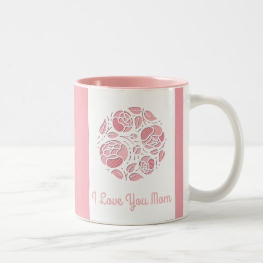 Cute I Love You Mom Pink White Mother's Day