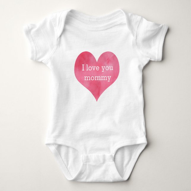 Cute  I love you mommy Baby Bodysuit (Front)