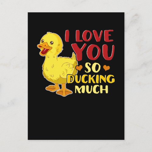 Cute I Love You So Ducking Much Duck Postcard