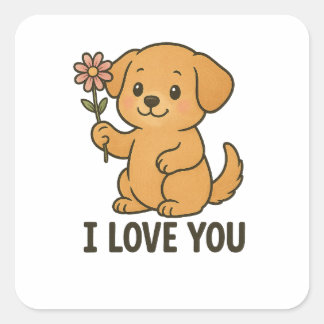 Cute I Love You  Square Sticker