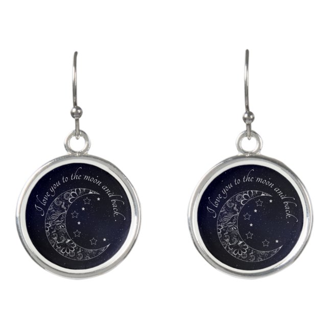 Cute I Love you to the moon and Back Earrings (Front)
