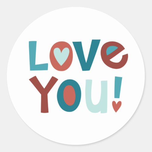 Cute I Love You Valentine Classic Round Sticker