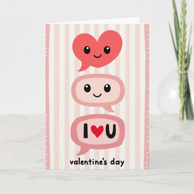 Cute I Love You Valentines Day Card (Front)