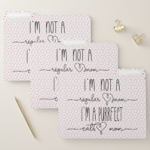 Cute I`m purrfect cat mom typography File Folder