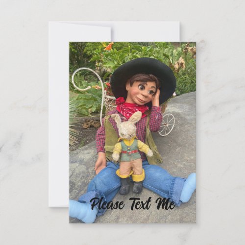 Cute I Miss You Vintage Dummy Doll Note Card