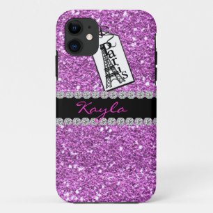 CUTE I PHONE 5 CASE THINK PINK BLING PARIS THEME