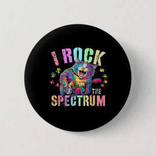 Cute I Rock The Spectrum Autism Proud Mom Motivati Button