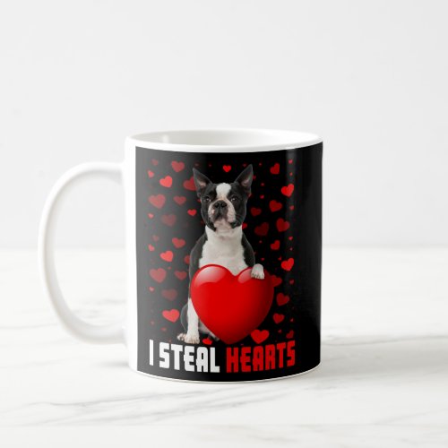 Cute I Steal Hearts Boston Terrier Dog Heart Valen Coffee Mug