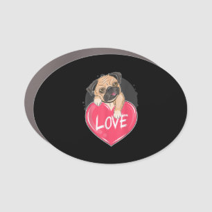 Cute I Steal Hearts Pug Valentine Day Gift Car Magnet