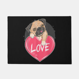 Cute I Steal Hearts Pug Valentine Day Gift Doormat