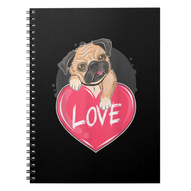 Cute I Steal Hearts Pug | Valentine Day Gift Notebook (Front)