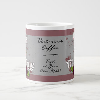 Cute & I ❤️ True Crime.–Personalized Name Giant Coffee Mug