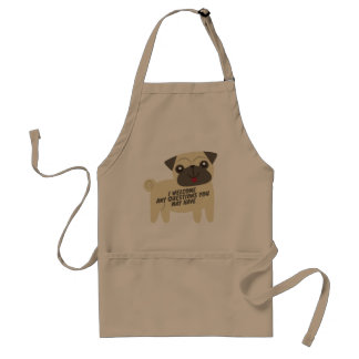 Cute I Welcome Any Questions You May Have Pug Dog Adult Apron