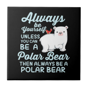 Cute Ice Bear A Polar Bear Lover Ceramic Tile