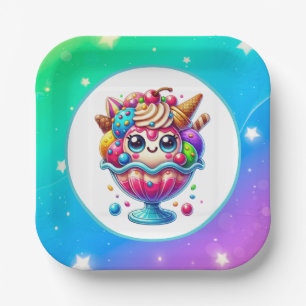 Cute ice cream any purpose party paper plates