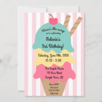 Lilo and Stitch Ice Cream Birthday - Photo Invitation