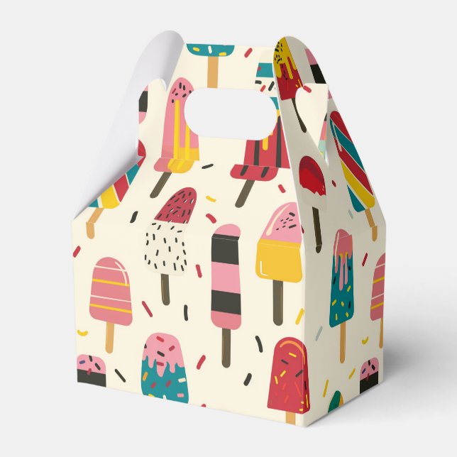 Cute ice cream Birthday party  Favor Boxes (Front Side)