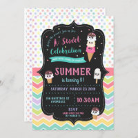 Lilo and Stitch Ice Cream Birthday - Photo Invitation