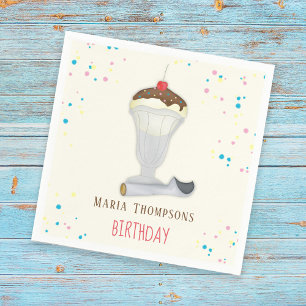 Cute Ice Cream Birthday Party Napkins Sweet 