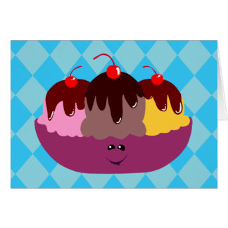 Cute Ice Cream Bowl Cards