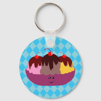 Cute Ice Cream Bowl Keychain
