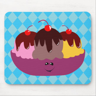 Cute Ice Cream Bowl Mouse Pad