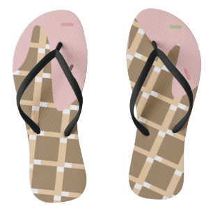 Cute Ice Cream Cone and Dripping Sprinkles Pattern Flip Flops