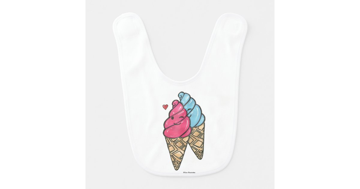 Cute Ice Cream Cone Baby Bib Zazzle Com
