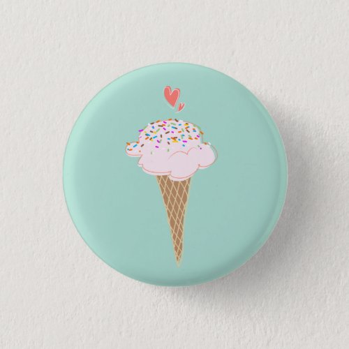 Cute Ice Cream Cone   Button
