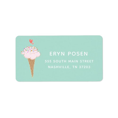 Cute Ice Cream Cone Label