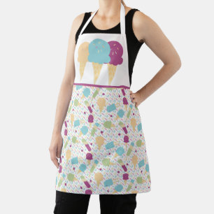 Cute Ice Cream Cone Melting Pink Sprinkles Mix Apron