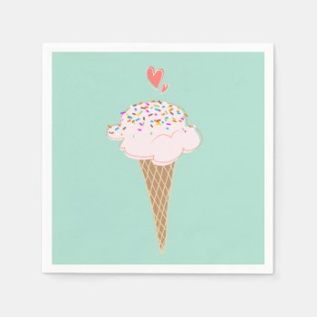 Cute Ice Cream Cone   Napkins by sm_business_cards at Zazzle