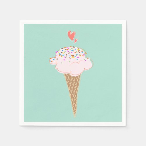 Cute Ice Cream Cone   Napkins