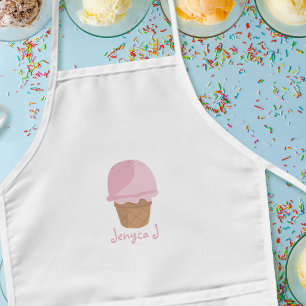 Cute Ice Cream Cone Personalized Kids Apron