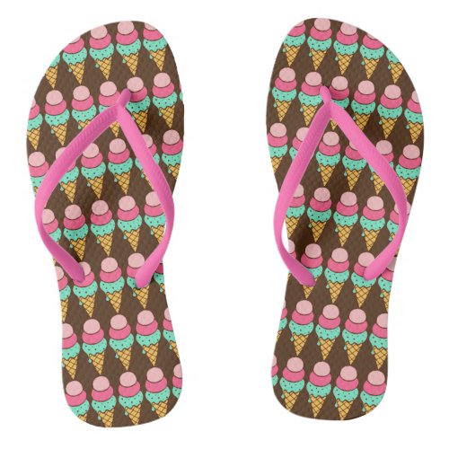 Cute Ice Cream Cone Summer Flip Flops Sandals Gift