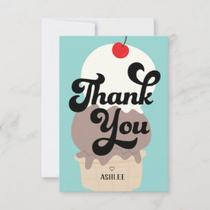 Cute Ice Cream Cone Thank You Card