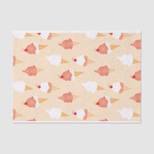 Cute Ice Cream Cone With Sprinkles Pattern Tissue Paper