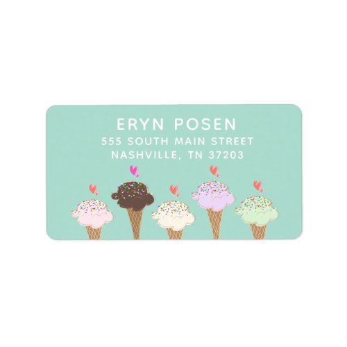 Cute Ice Cream Cones Label